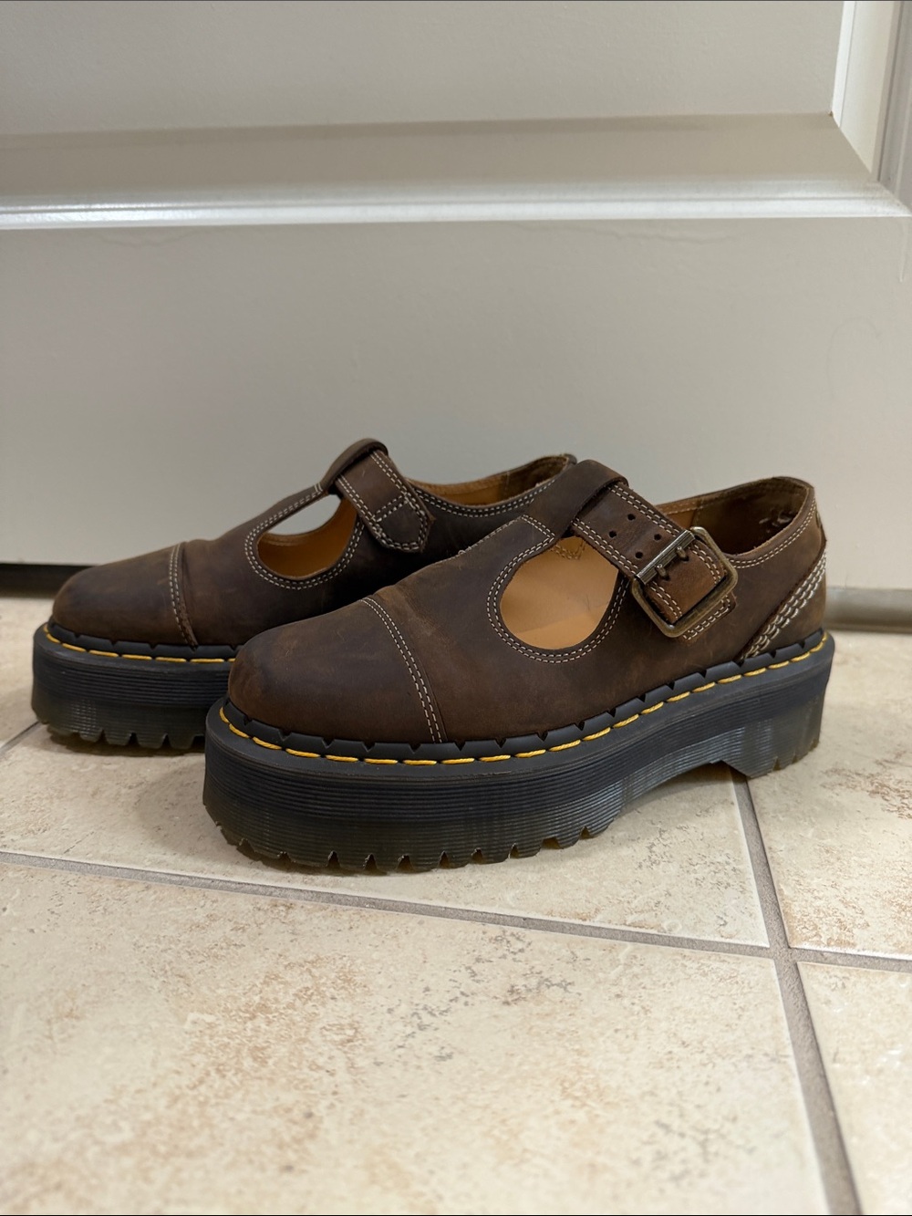 Dr. Martens Brown Leather Mary Jane’s - Picture 2 of 4